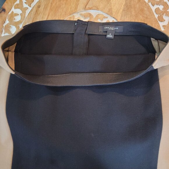 Ann Taylor Black & Tan Colorblock Pencil Skirt - Office - Work - Office Siren - Picture 6 of 9